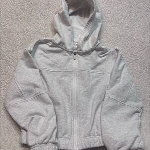 90 Degree By Reflex Kids Light Gray Hooded Zip-Up Jacket